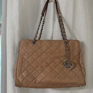 Michael Kors Brown Quilted Shoulder Bag